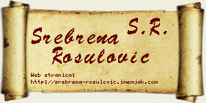 Srebrena Rošulović vizit kartica